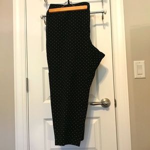 Talbots’ Heritage black crop pants with small white polka dots (22W)